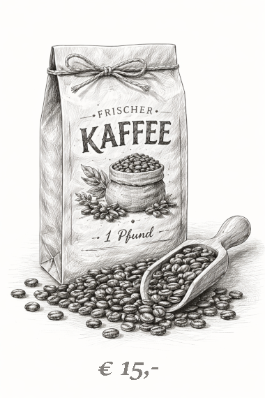 Zeichnung eines pfundes Kaffees
